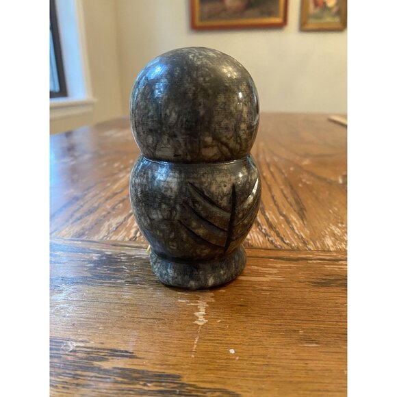 Handcrafted Marble Owl Figurine - 4" Tall - Hand-Painted Eyes - Decorative Colle - Picture 5 of 7